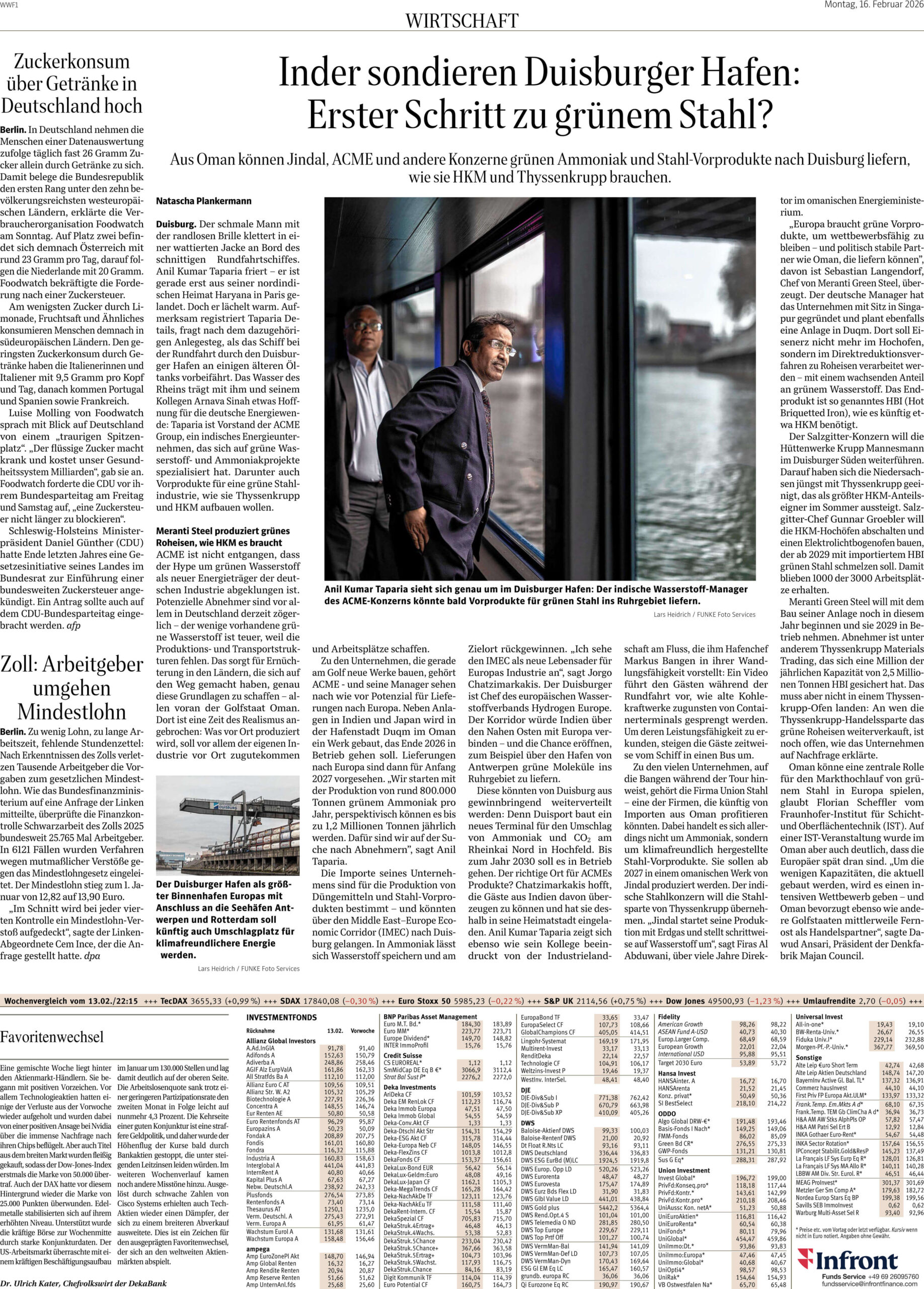 PAGE WAZ _ German Newspaper _ Green Ammonia from Oman for Germany